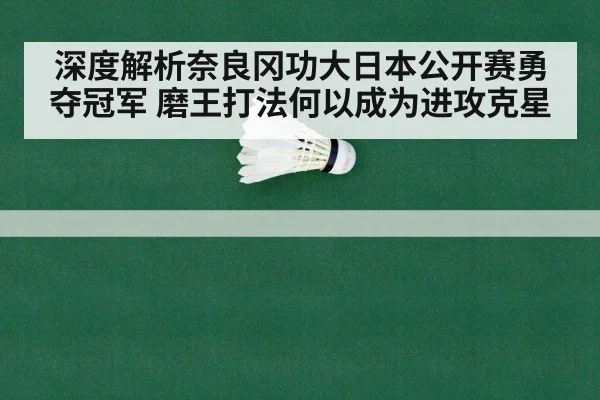 深度解析奈良冈功大日本公开赛勇夺冠军 磨王打法何以成为进攻克星